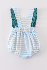 Blue stripe cow embroidery girl bubble