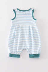 Blue stripe cow embroidery boy bubble