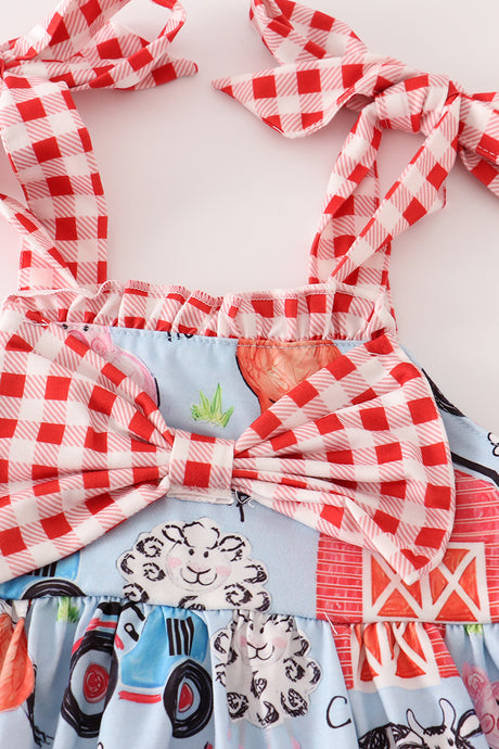 Farm animal strap dress