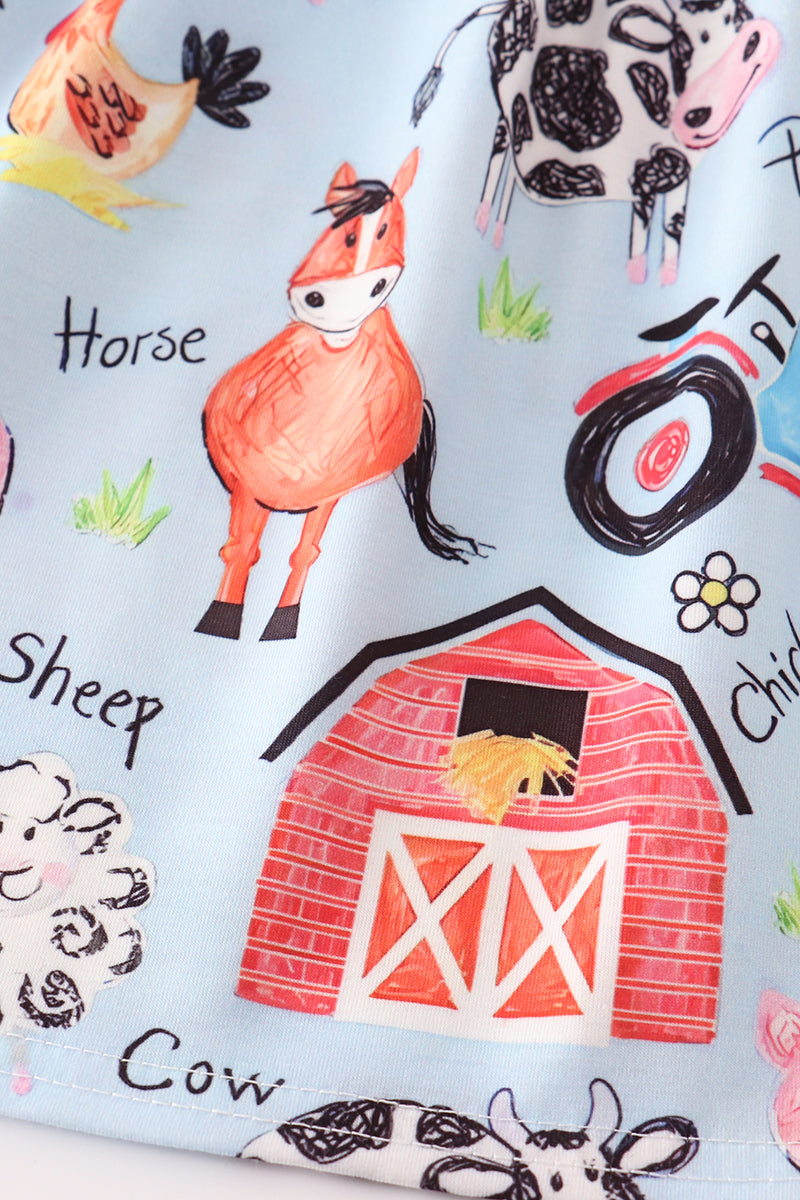Farm animal strap dress