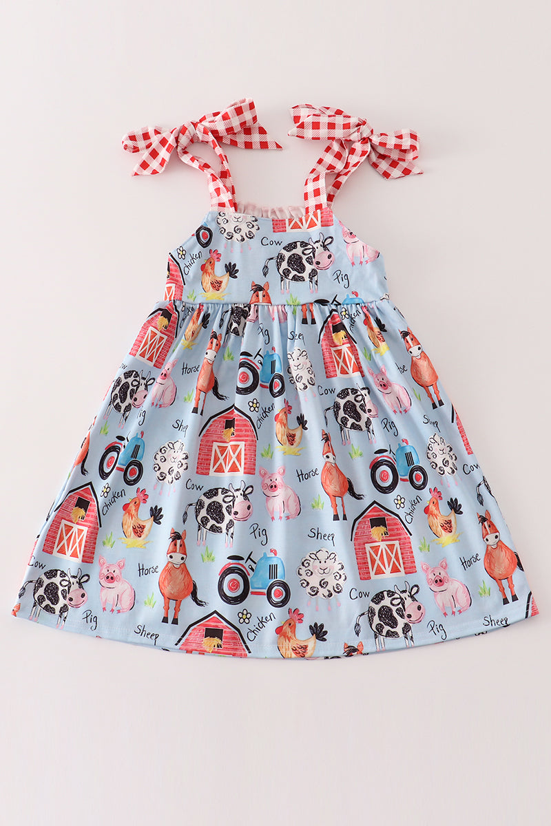 Farm animal strap dress