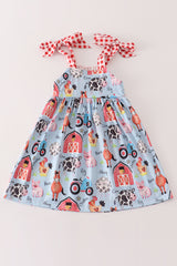Farm animal strap dress
