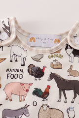 Beige farm baby boy set