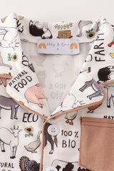 Beige farm girl pajamas set