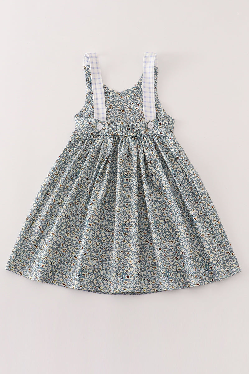 Floral puppy embroidery dress