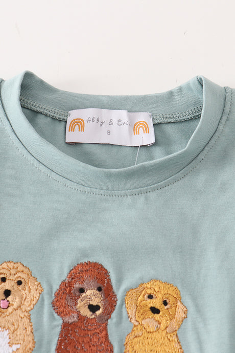 Puppy embroidery boy set