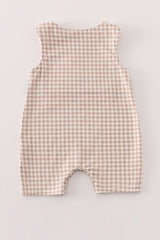 Gingham puppy embroidery boy jonjon