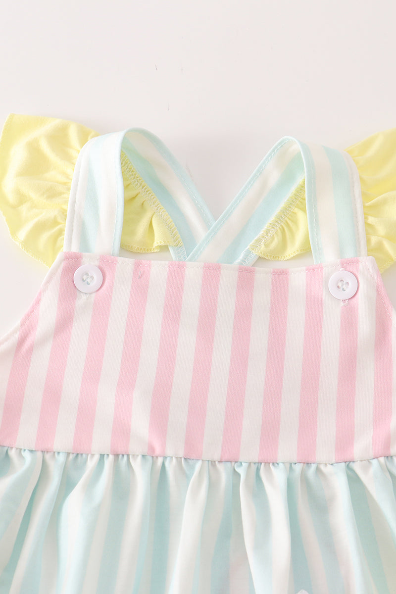 Multicolored stripe girl set