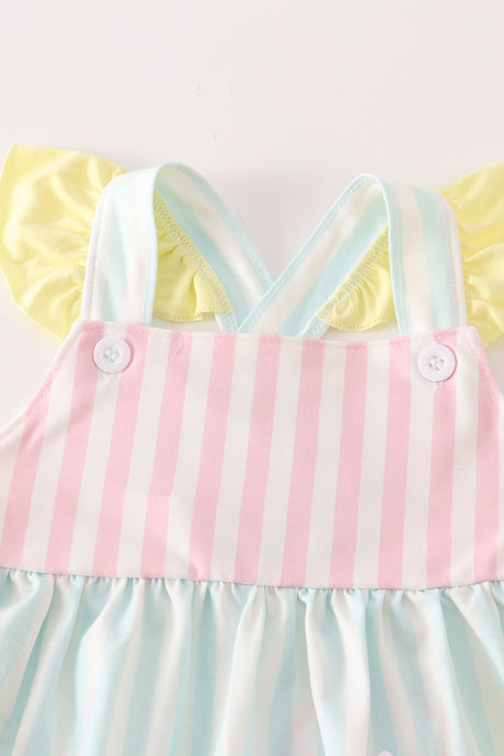 Multicolored stripe girl set