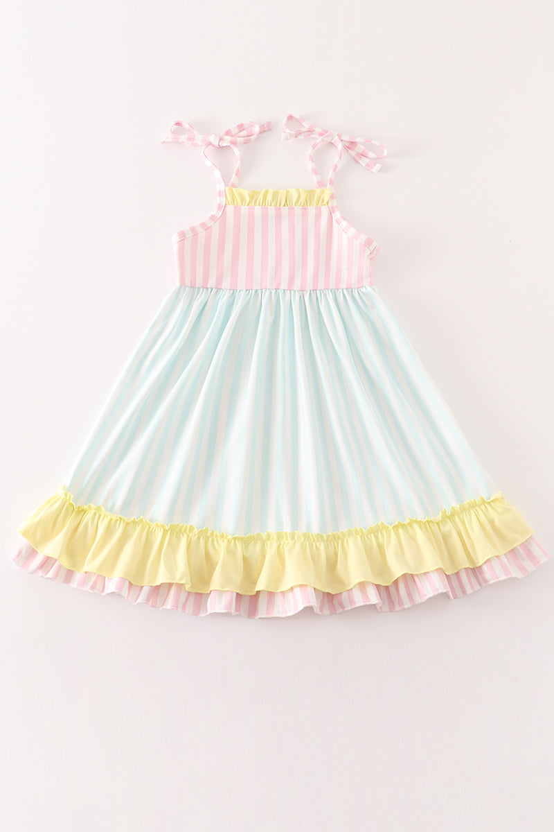 Multicolored stripe strap dress