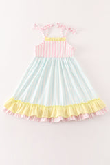 Multicolored stripe strap dress