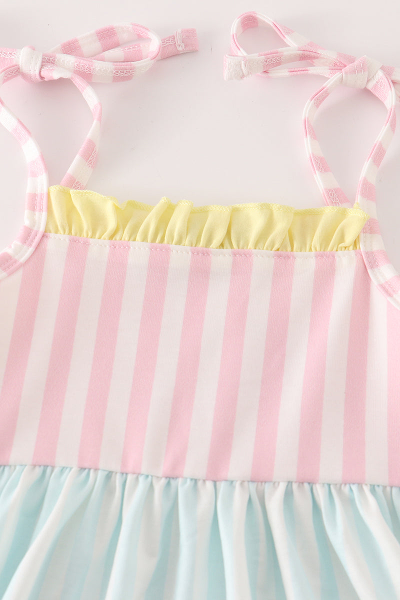 Multicolored stripe strap dress