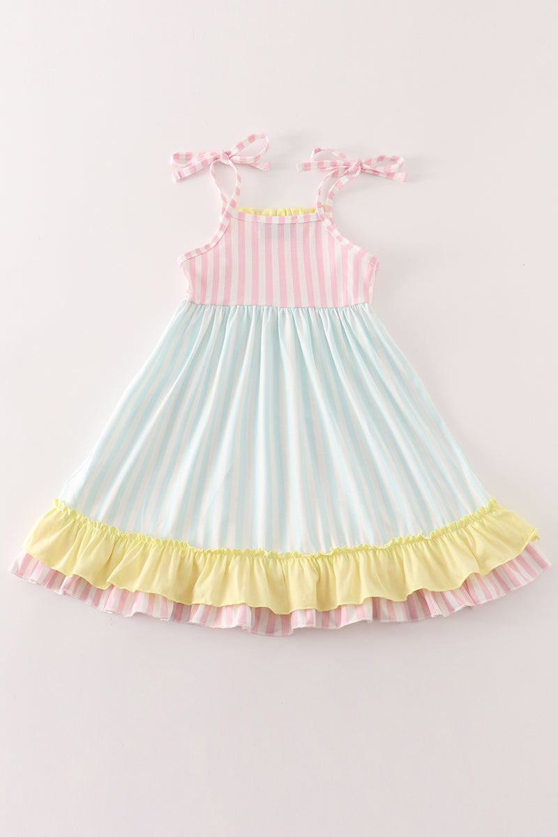 Multicolored stripe strap dress