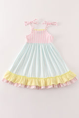 Multicolored stripe strap dress