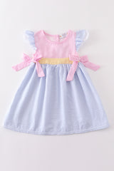 Pink stripe seersucker dress