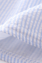Pink stripe seersucker dress