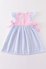 Pink stripe seersucker dress