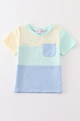 Yellow & blue boy top