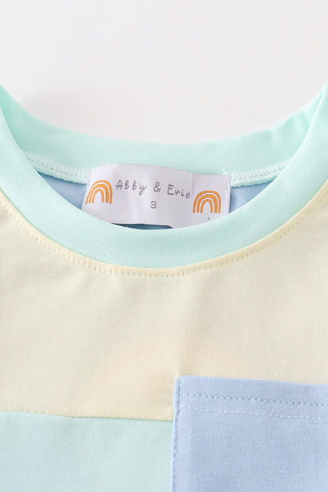 Yellow & blue boy top