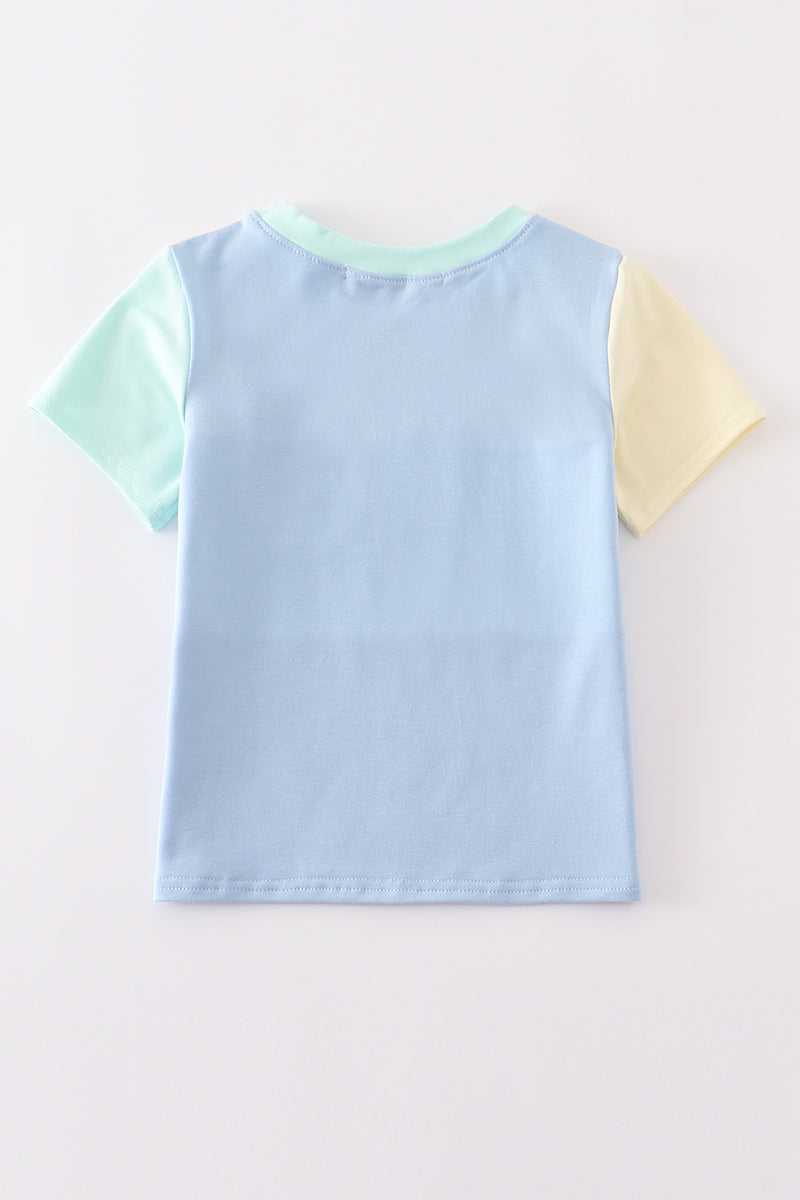 Yellow & blue boy top