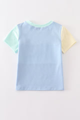 Yellow & blue boy top