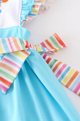 Blue farm embroidery girl set