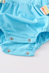 Blue farm embroidery girl bubble
