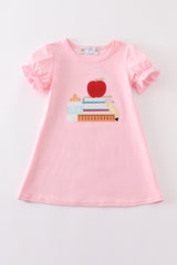 Pink apple applique dress