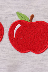 Gingham apple embroidery boy set