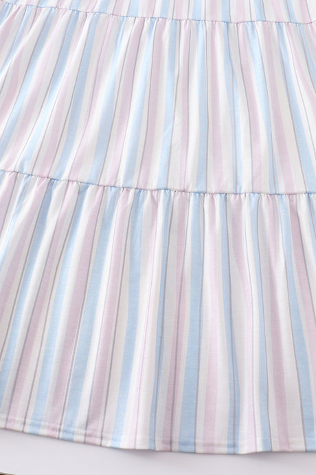 Crab french knot stripe smocked dress