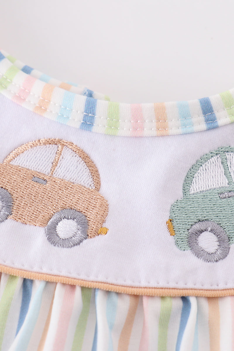 Stripe car embroidery girl bubble