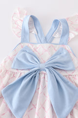 Pink bow print girl set