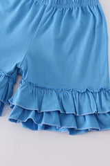 Blue frozen smocked girl set