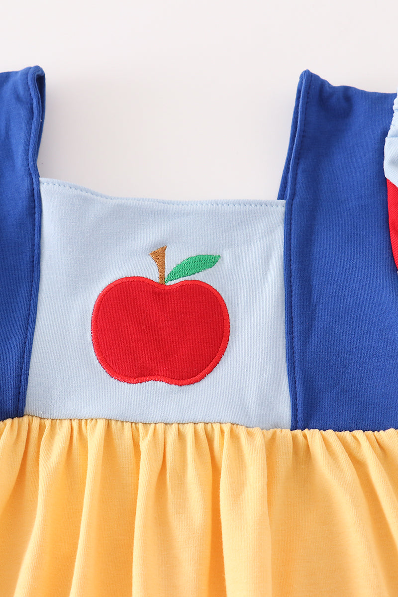 Snow white apple embroidery dress