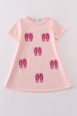 Pink slipper sequin mom&me dress