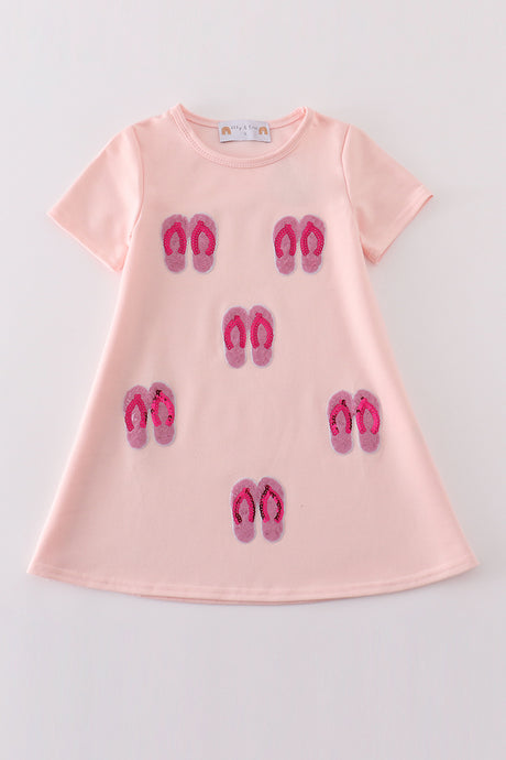 Pink slipper sequin mom&me dress