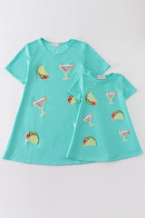 Mint taco mojito sequin mom&me dress