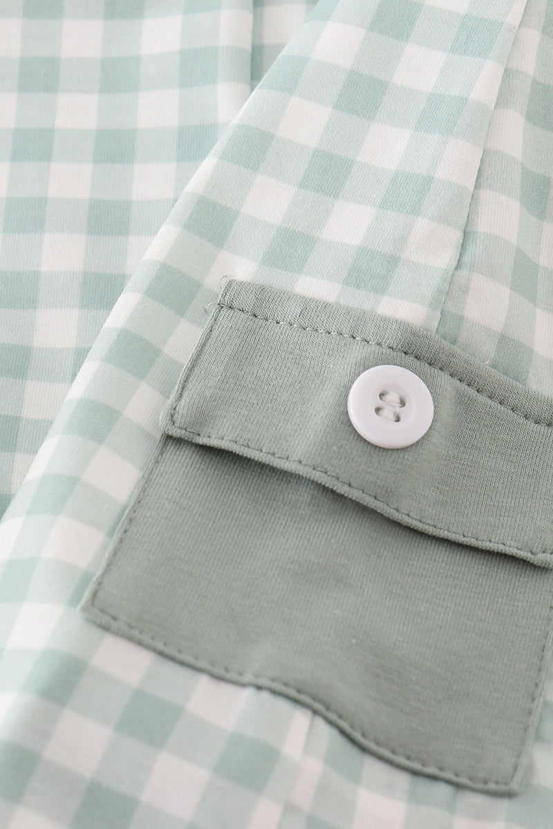 Sage plaid pocket jonjon