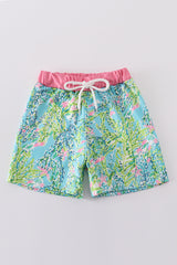 Green island garden bliss boy swim trunks