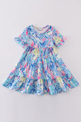 Purple oceanic dream tiered mom&me dress