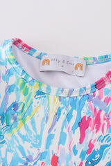 Mint rainbow splash 2pc girl swimsuit