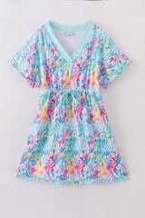 Mint rainbow splash mom cover up