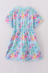 Mint rainbow splash mom cover up