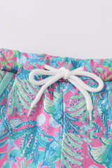 Green jungle bloom boy shorts