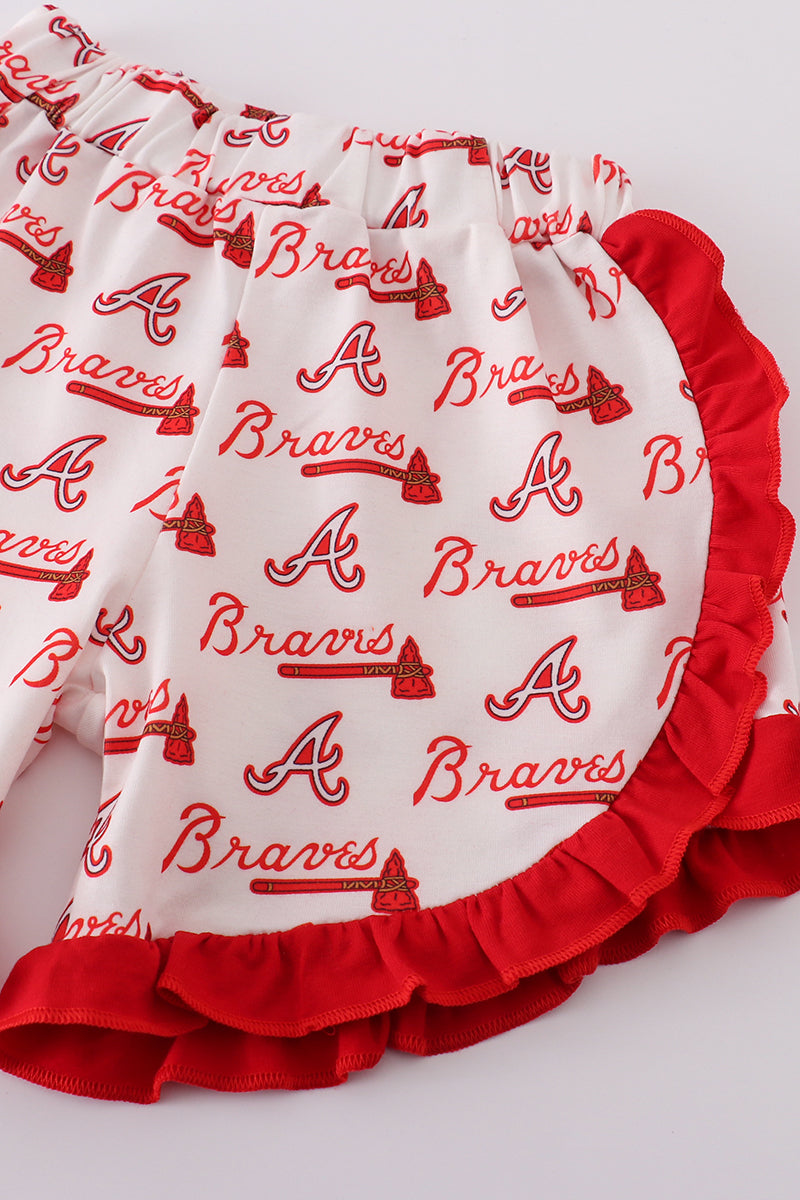 Atlanta baseball applique girl set