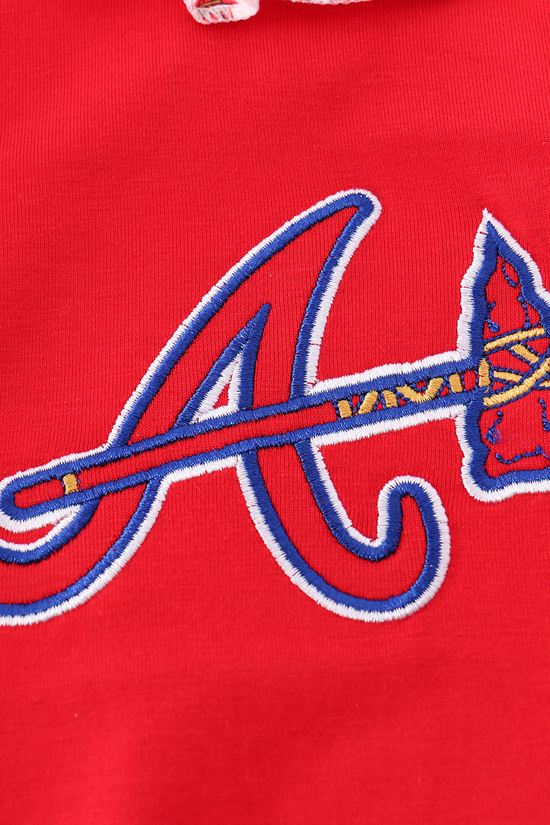 Atlanta baseball applique girl bubble