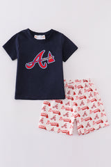 Atlanta baseball applique boy set