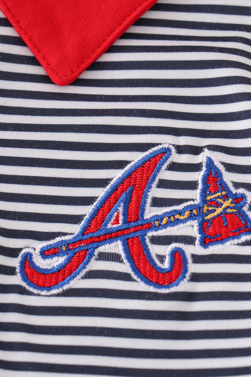 Atlanta baseball applique girl skort set