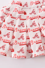 Atlanta baseball applique girl skort set