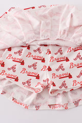 Atlanta baseball applique girl skort set